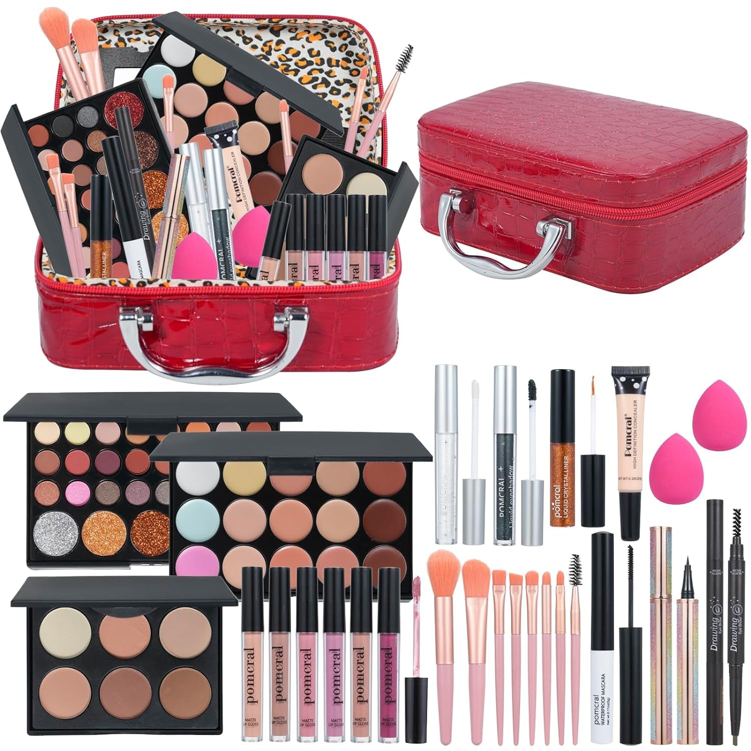 Makeup Kit,Makeup Set for Women Full Kit,Professional Make up Kit for Beginners,Makeup Gift Set for Women,Makeup Sets for Girls,Makeup Kit for Teens (Red)