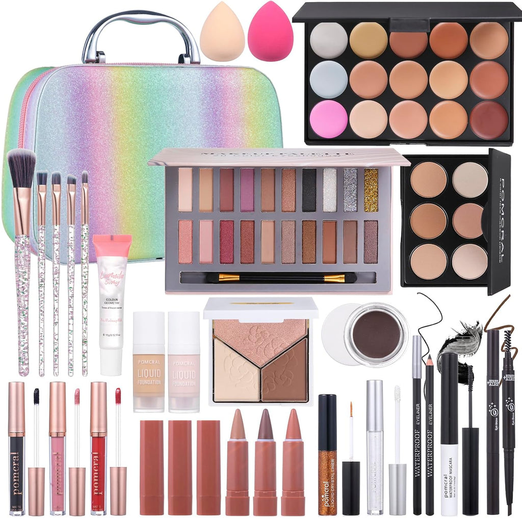 Makeup Kit for Women Full Kit, Makeup Set for Girls Teen Women, Makeup Gift Set with Eyeshadow Palette, Foundation, Concealer, Lipstick, Brushes (20 Color Makeup Kit)