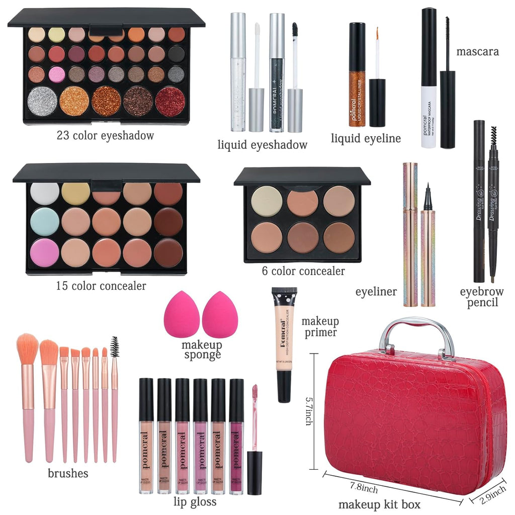 Makeup Kit,Makeup Set for Women Full Kit,Professional Make up Kit for Beginners,Makeup Gift Set for Women,Makeup Sets for Girls,Makeup Kit for Teens (Red)